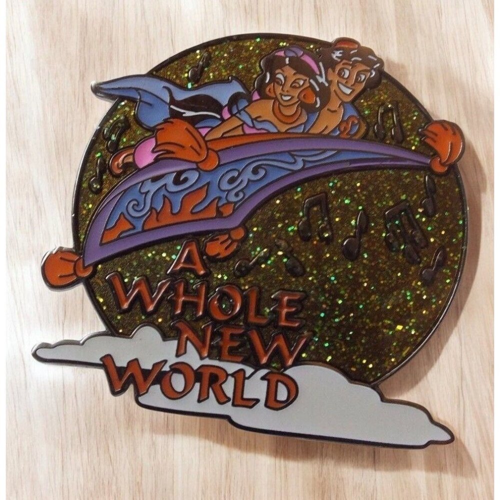 Disney Pin A Whole New World (Lime) Aladdin and Jasmine (no music) - 2002